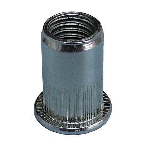 Riveting nuts M 12 St 1,0-4,0 open with grooved,flat head 